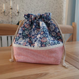 Handmade project bag made with Liberty fabrics - Hedgerow Bloom