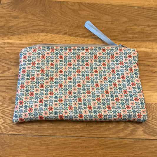 Large notions pouch handmade with Liberty fabric - Wallpaper floral