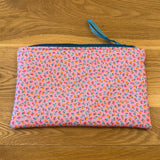 Large notions pouch handmade with Liberty fabric - Pink Fruit
