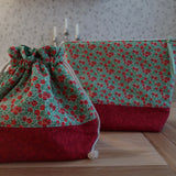 Handmade project bag made with Liberty fabrics - Yew Berries