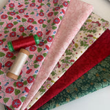 Liberty Pink Postcard from Paradise Quilters cotton Fat quarter pack
