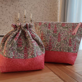 Handmade project bag made with Liberty fabrics - Mull Foxgloves