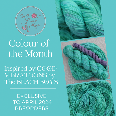 PRE-ORDER Colour of the month Sock / Shawl Yarn Club - APRIL 2024 - GOOD VIBRATIONS