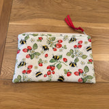 Large notions pouch - Strawberry and Bee