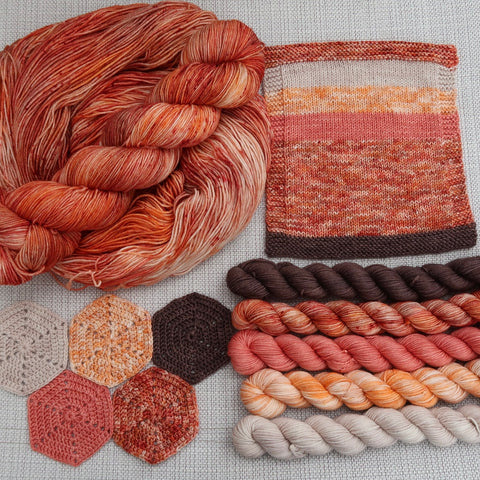 3 MONTH BUNDLE - PRE-ORDER Colours of the Month - THE HEAT IS ON - 100g SINGLE SKEINS - OCT / NOV / DEC 2025