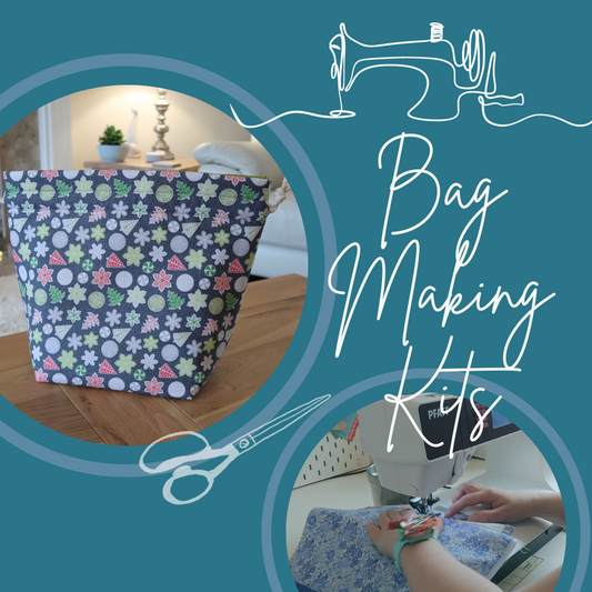 Bag Making Kit - Christmas Biscuit print fabric