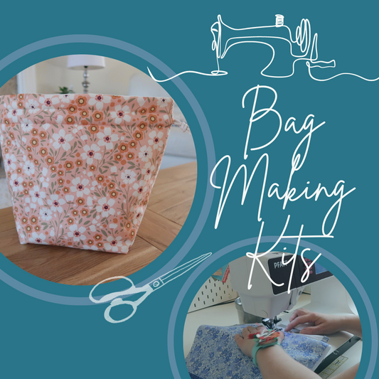 Bag Making Kit - Coral Floral print fabric