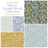 Liberty Denim Florals Quilters cotton Fat quarter pack