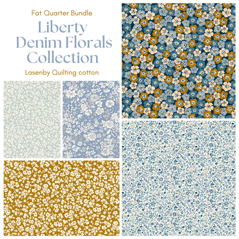 Liberty Denim Florals Quilters cotton Fat quarter pack