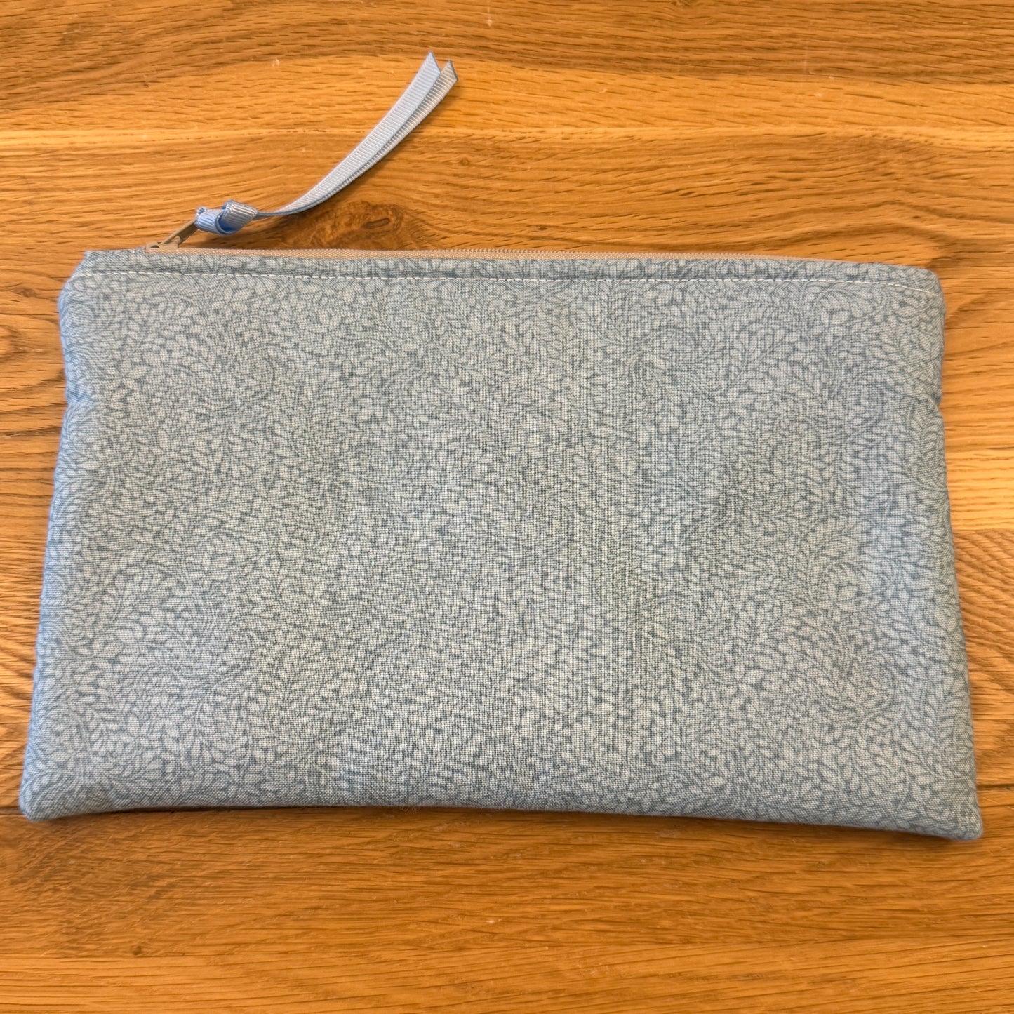 Large notions pouch handmade with Liberty fabric - blue paisley