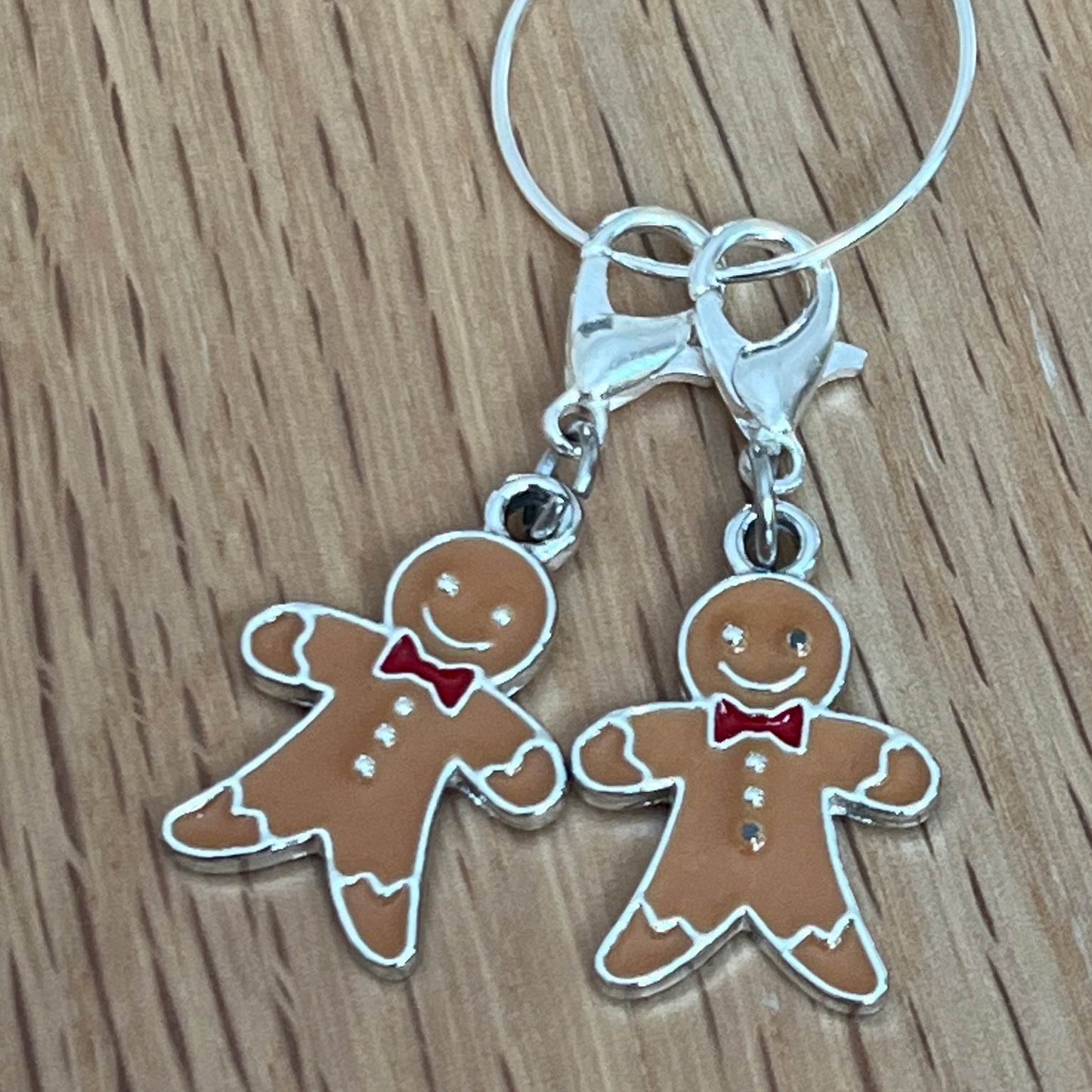 Gingerbread stitch marker / progress keeper (set of 2)