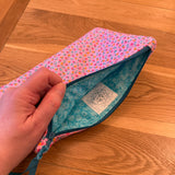 Large notions pouch handmade with Liberty fabric - Pink Fruit
