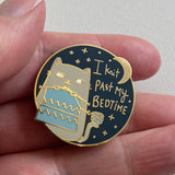 I knit past my bedtime enamel pin badge