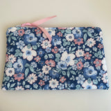 Large notions pouch handmade with Liberty fabric - Hedgerow Bloom