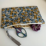 Large notions pouch handmade with Liberty fabric - Spring Flourish