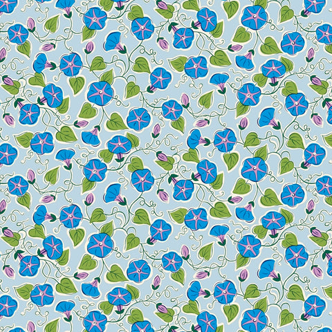 Paradise Vine in Blue, Postcard from Paradise collection Liberty Quilting Cotton Fabric