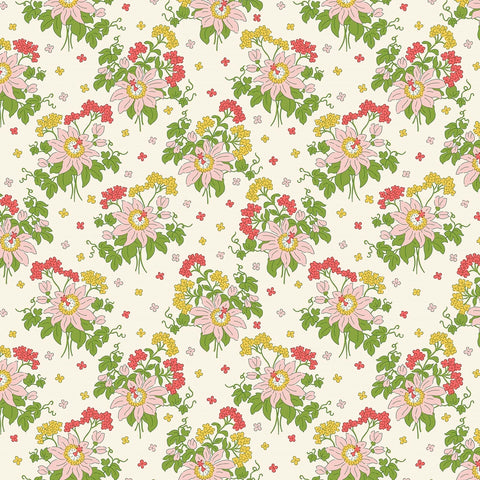 Passionflower sway in Pink, Postcard from Paradise collection Liberty Quilting Cotton Fabric