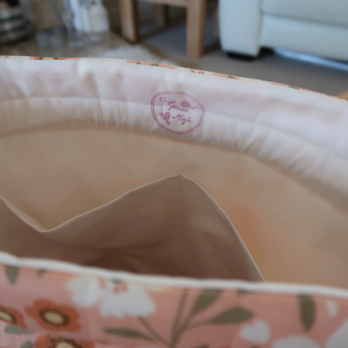 Bag Making Kit - Coral Floral print fabric