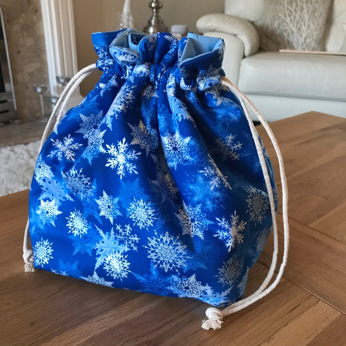 Bag Making Kit - Snowflake print fabric