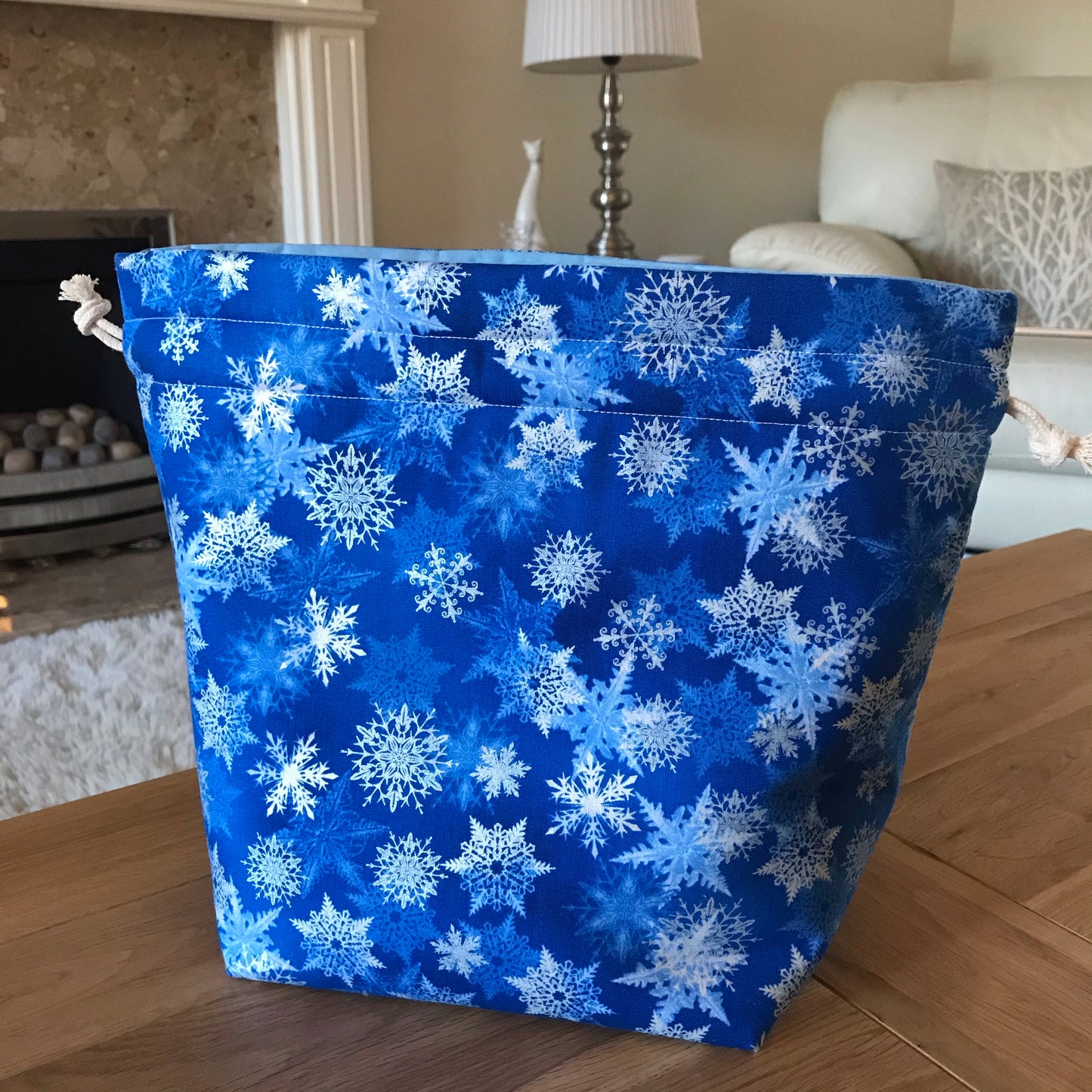 Bag Making Kit - Snowflake print fabric