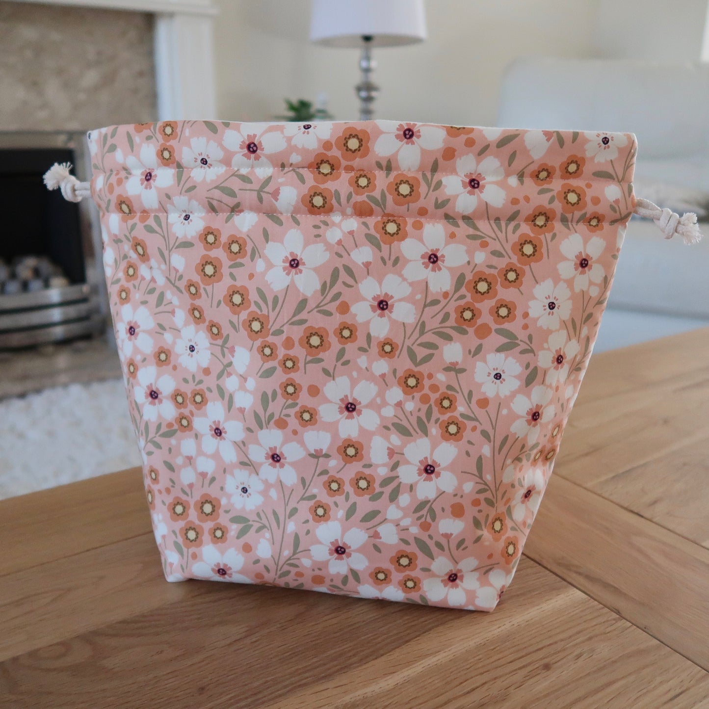 Bag Making Kit - Coral Floral print fabric