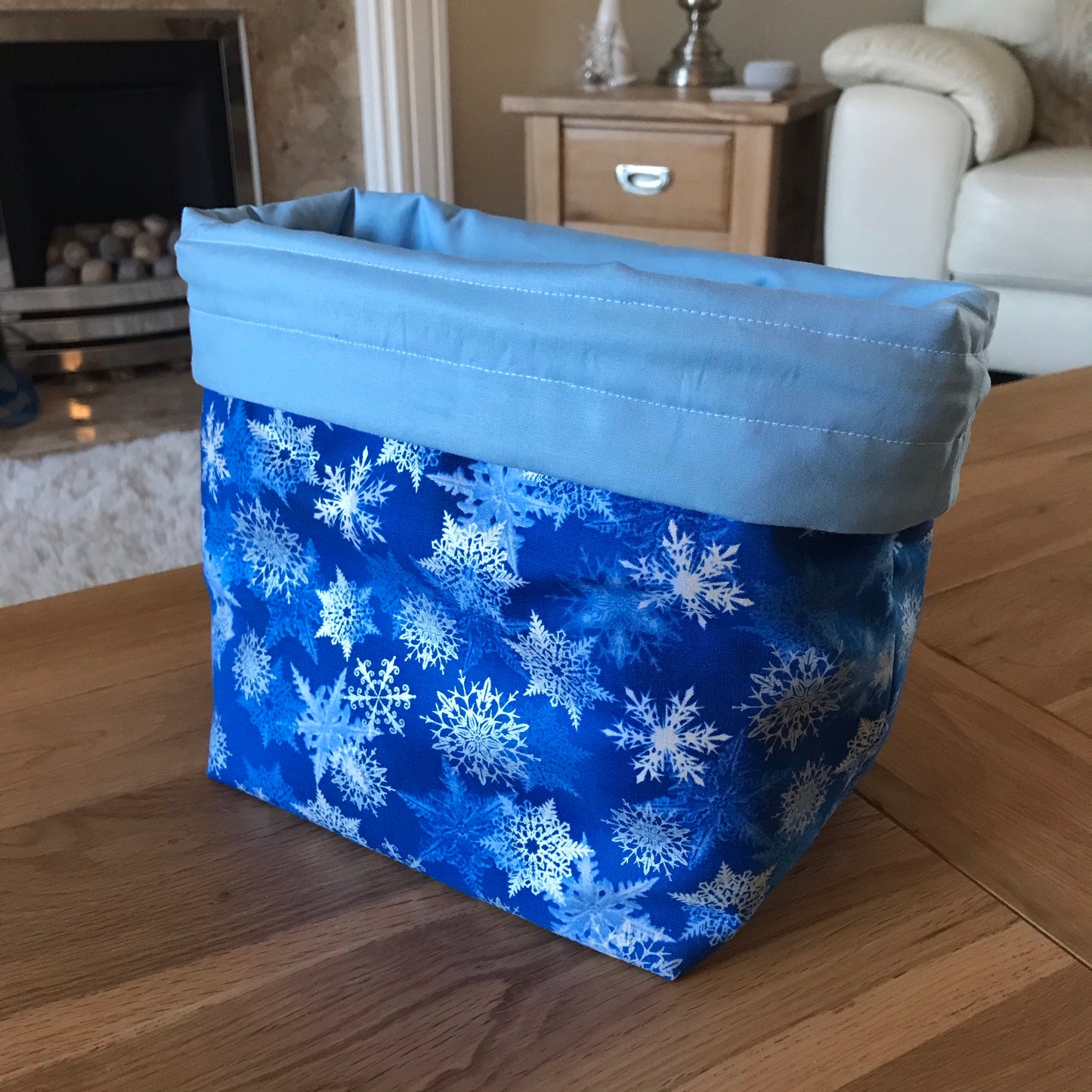 Bag Making Kit - Snowflake print fabric