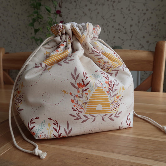 Bee Hive print project bag