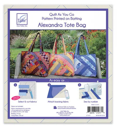 Easy Sew Quilt as you go tote bag - Alexandra with pre-printed wadding/batting