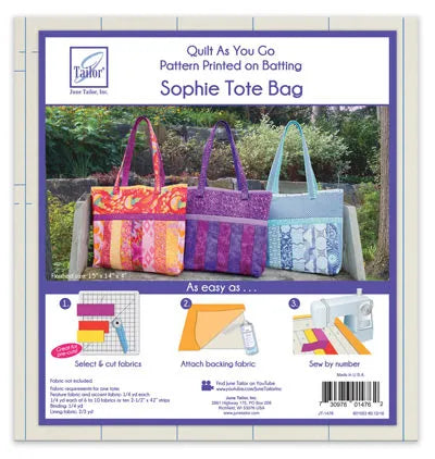 Easy Sew Quilt as you go tote bag - Sophie with pre-printed wadding/batting