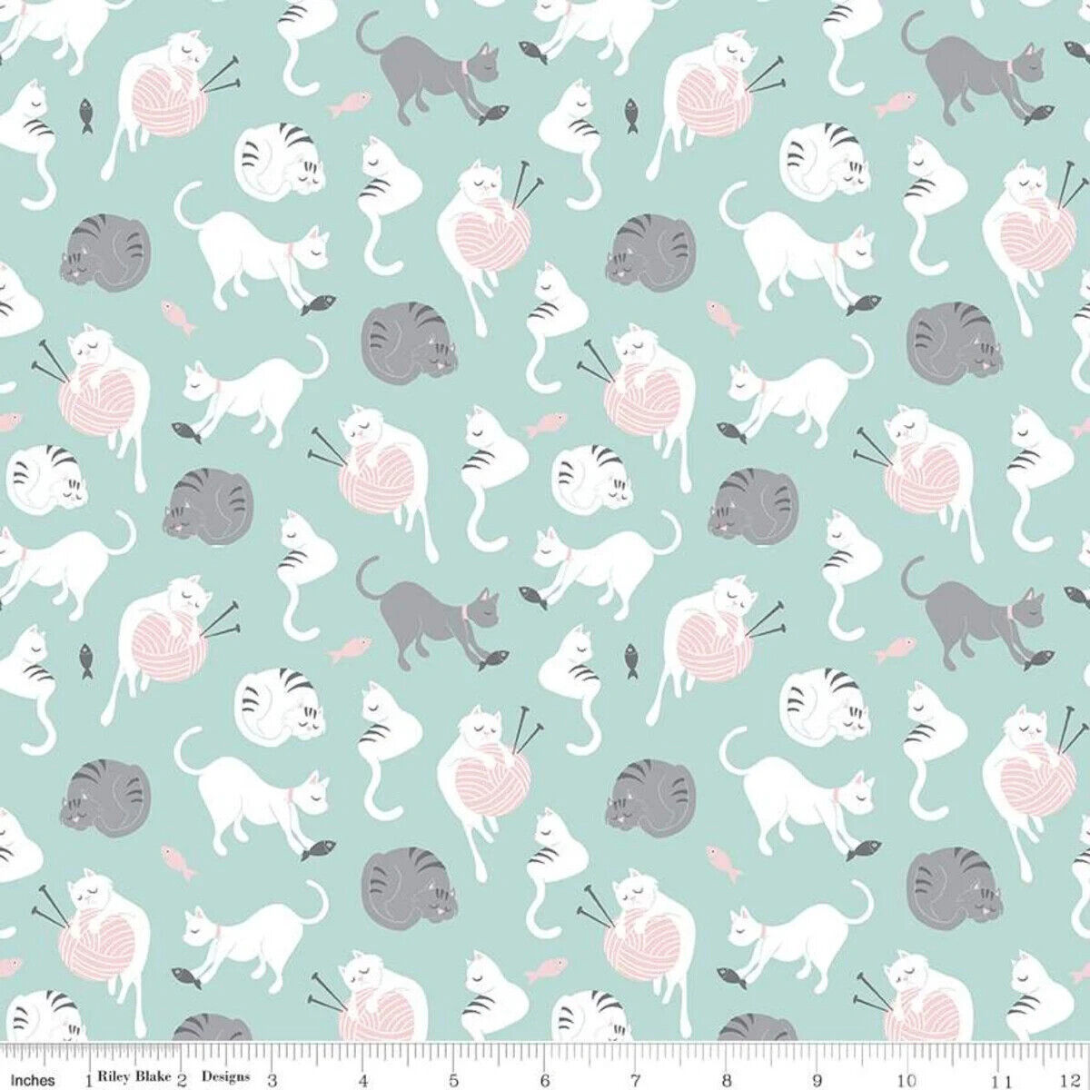 Bag Making Kit - Kitten and Yarn print fabric