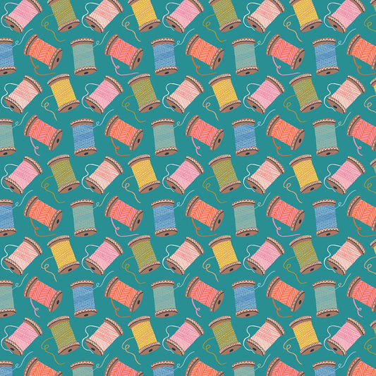 Bobbins - Country Sewing Club - Thread and Ink Design Studio Quilters Cotton Fabric