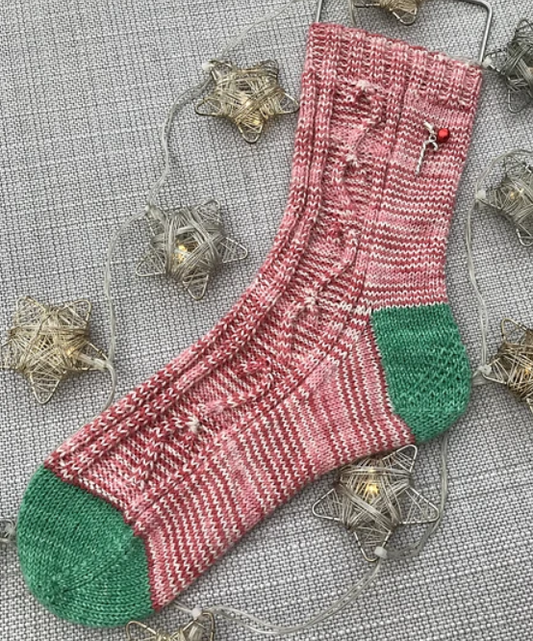 Candy Cane Sock Pattern (PDF)