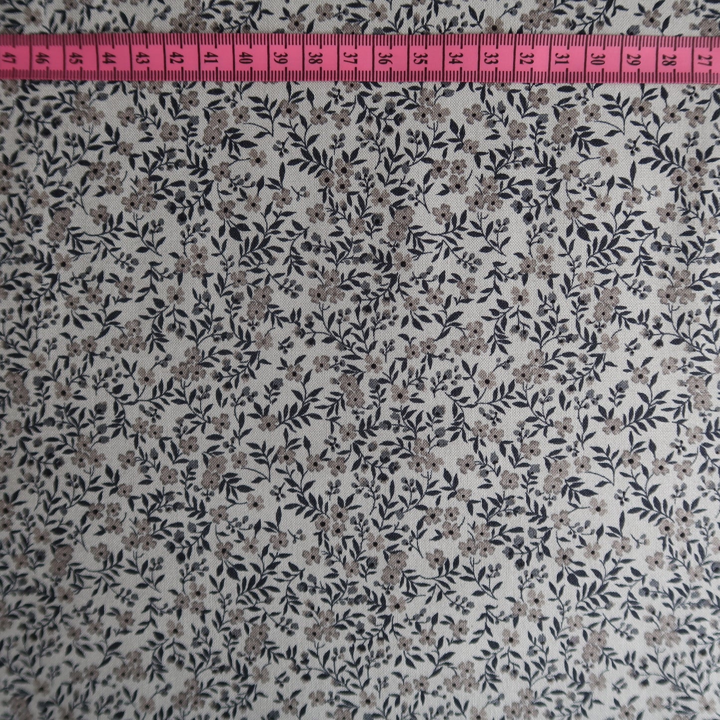 Grey Floral Print Fabric