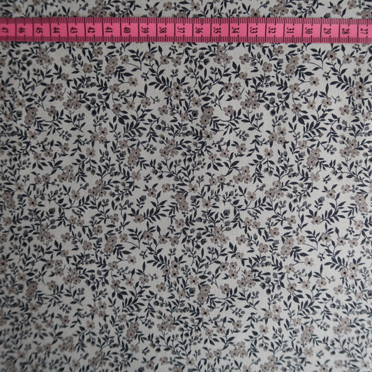 Grey Floral Print Fabric