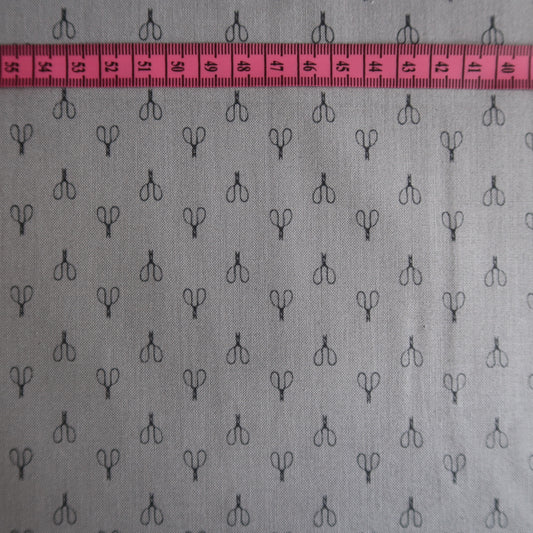 Grey Scissor Print Fabric