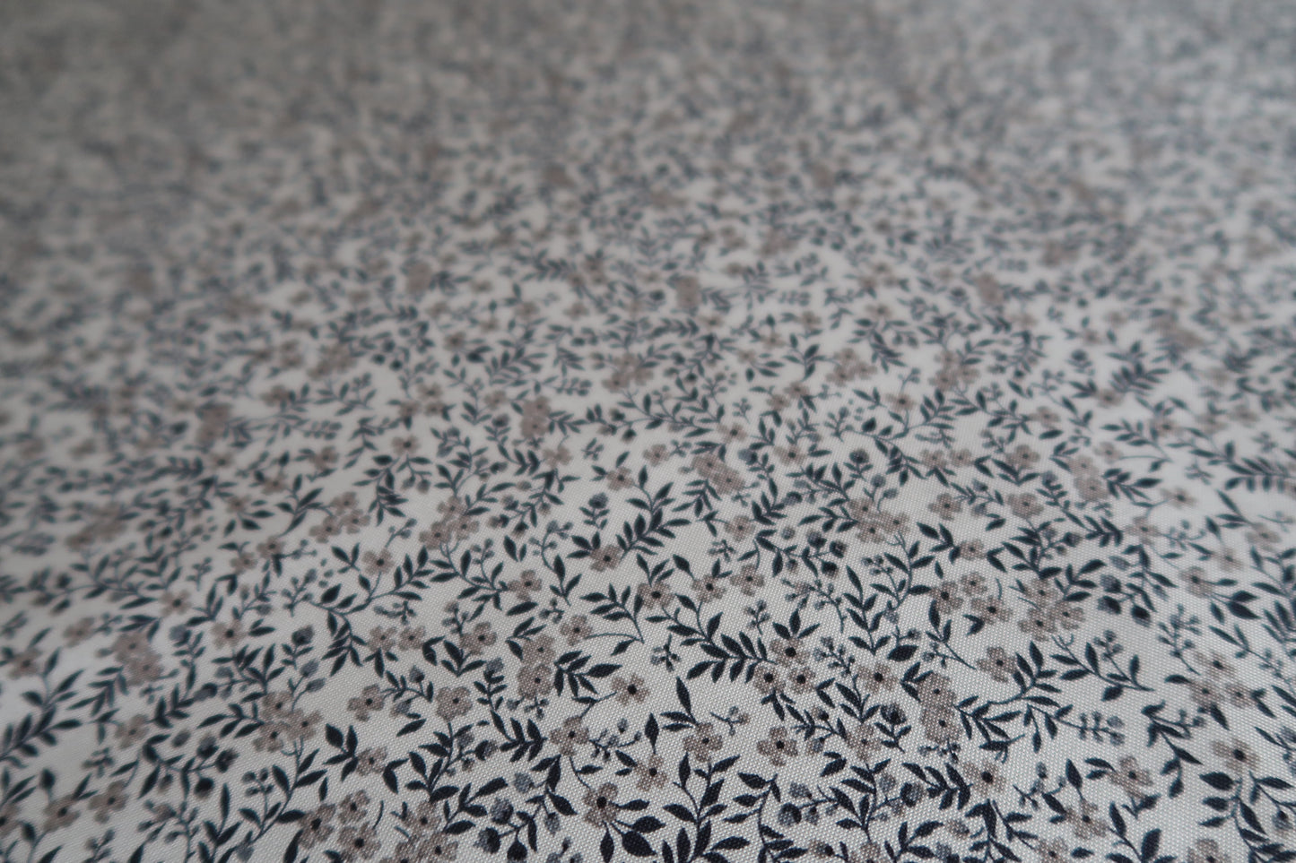 Grey Floral Print Fabric