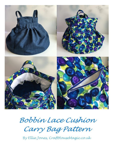 Bobbin Lace cushion carry bag sewing pattern (PDF with pattern piece print out)