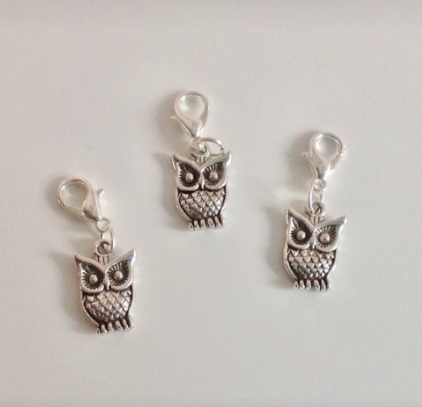 Owl stitch markers or progress keepers (set of 3)
