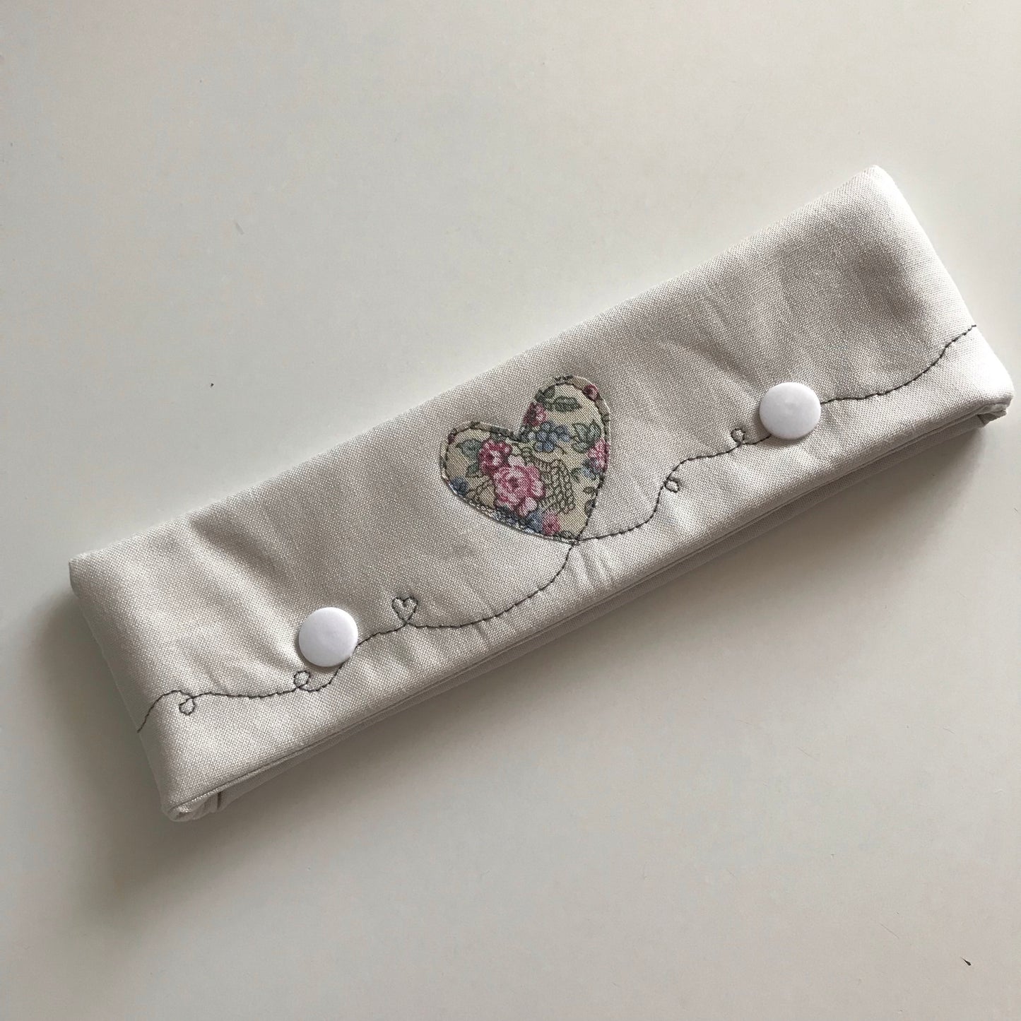 Heart applique DPN case / cosy