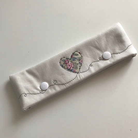 Heart applique DPN case / cosy