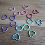 Rainbow Ring and Heart Stitch markers (set of 16)