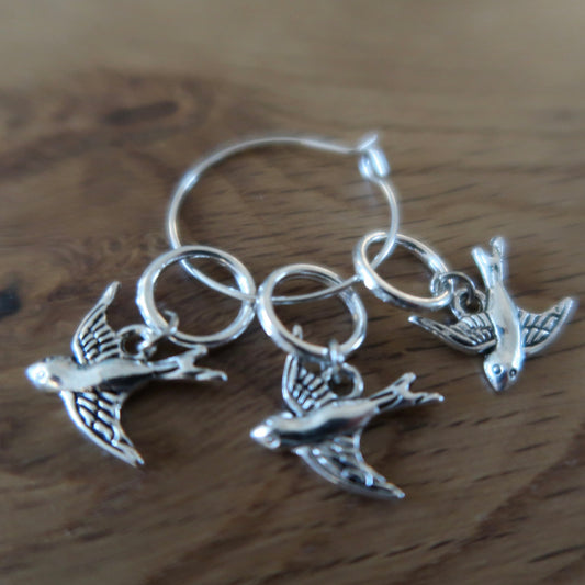Swallow stitch markers or progress keepers (set of 3)