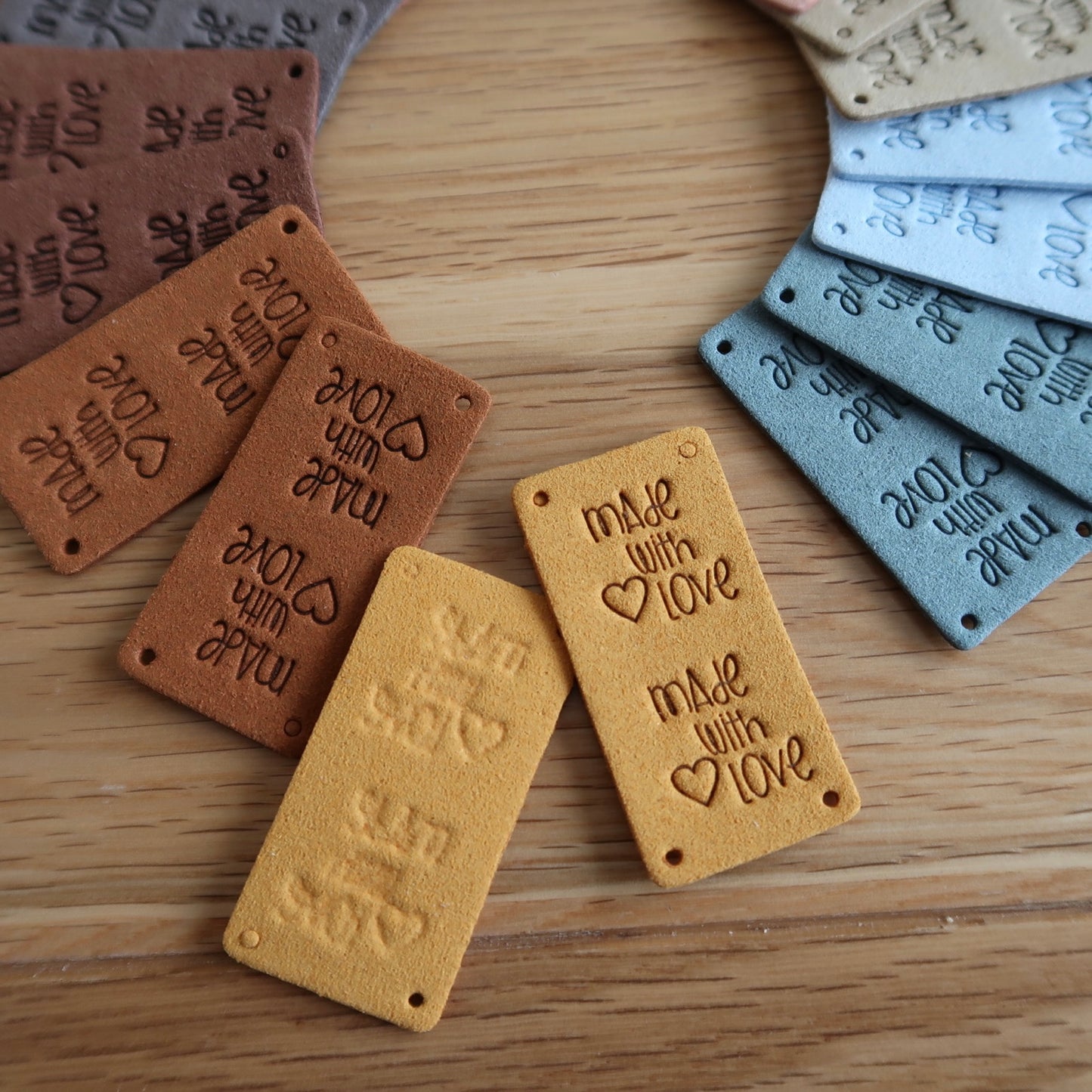Made with Heart Love Faux Leather Tags (set of 20) Large