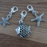 Sea themed stitch marker or progress keepers (set of 3), fish / starfish