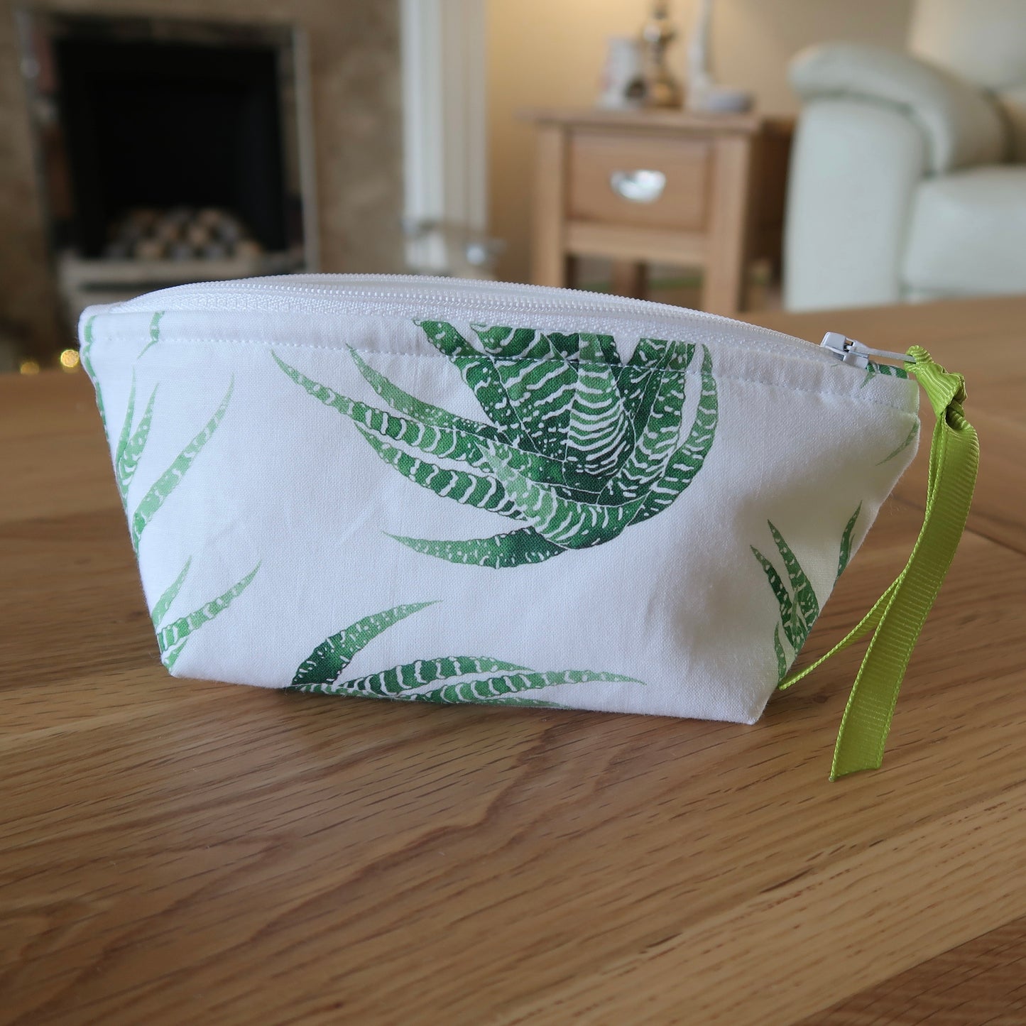 Succulent print notions pouch