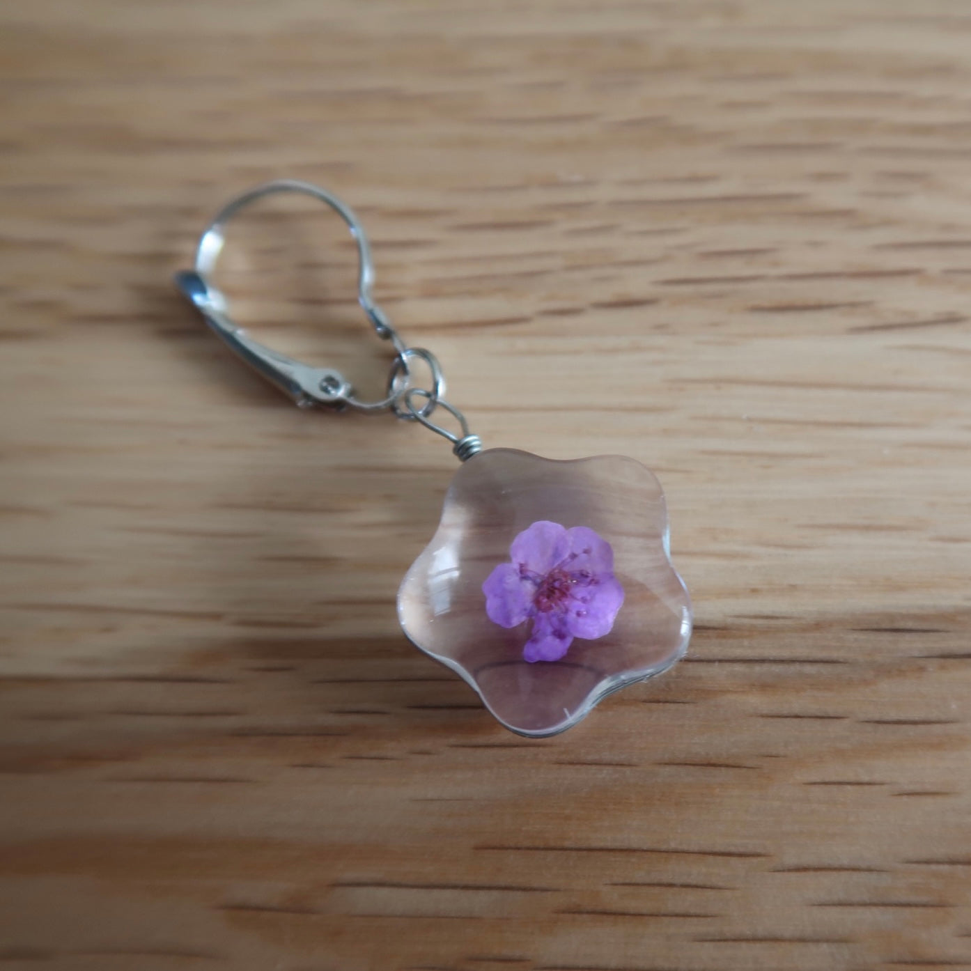 Purple dried Flower in resin progress keeper