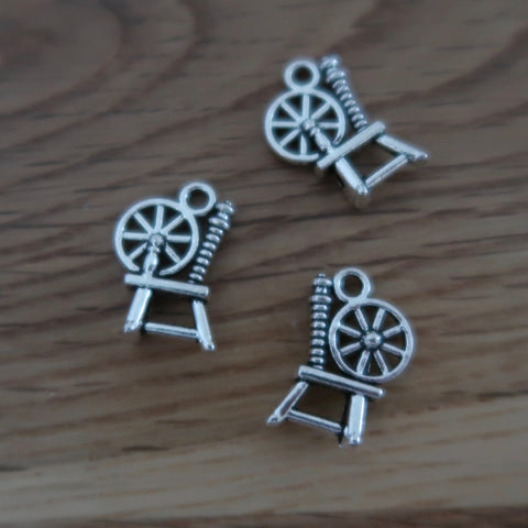 Spinning wheel stitch markers or progress keepers (set of 3)