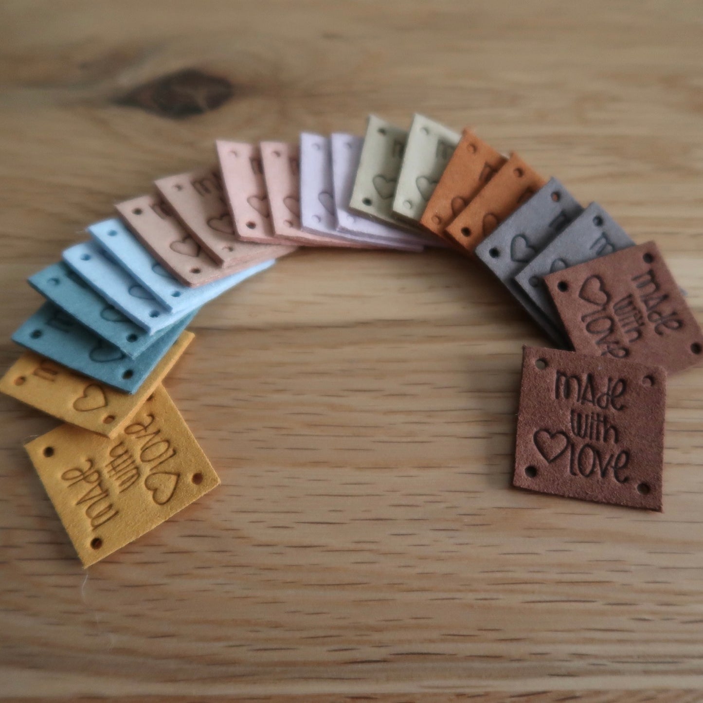 Made with Love Faux Leather Tags (set of 20) Small