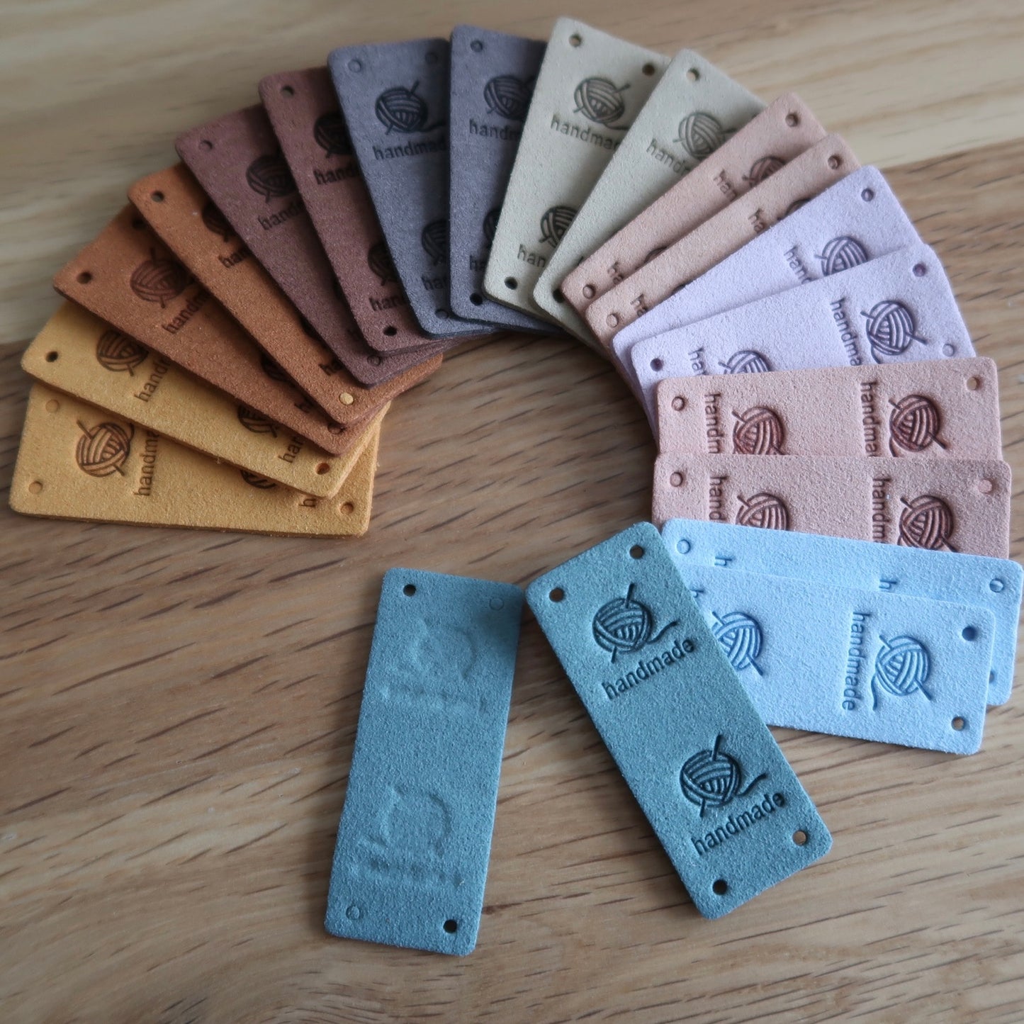 'Handmade' Faux Leather Tags (set of 20) Large