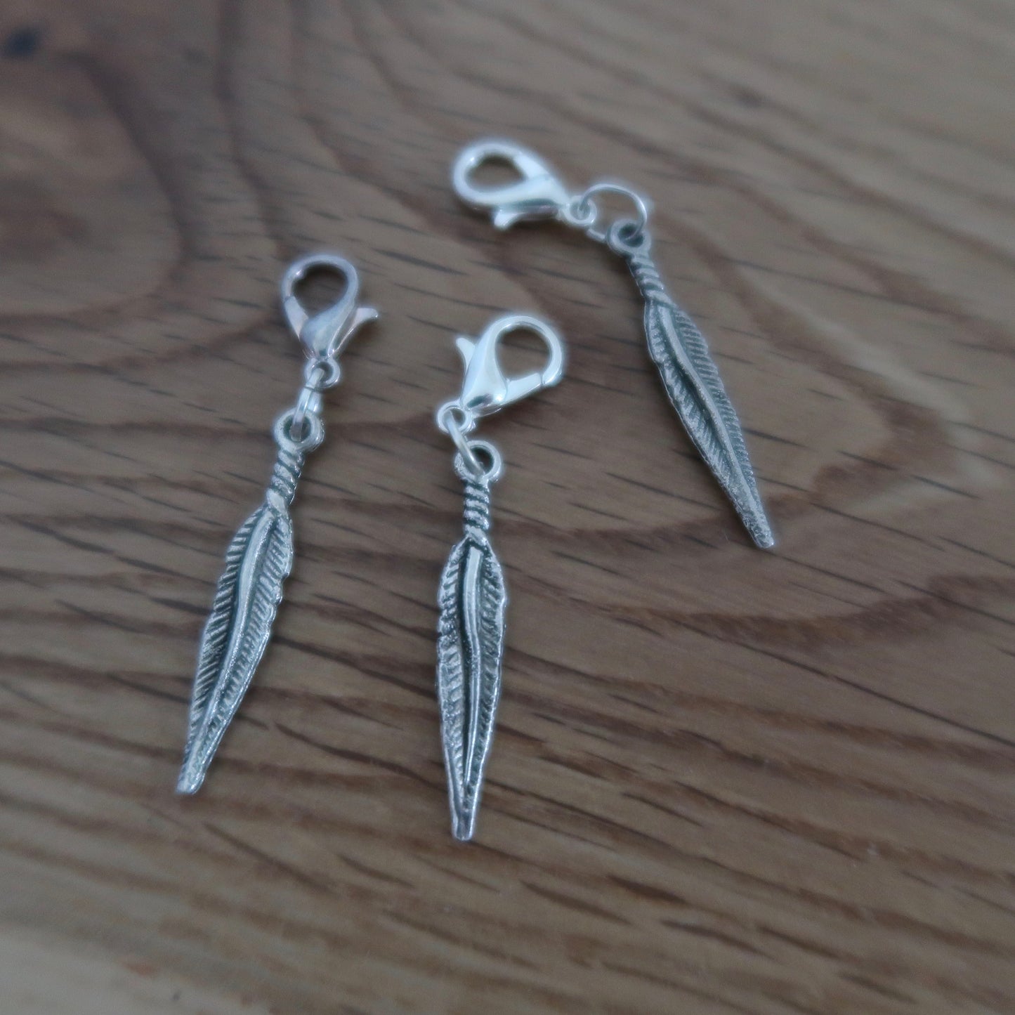 Feather stitch marker or progress keepers (set of 3)